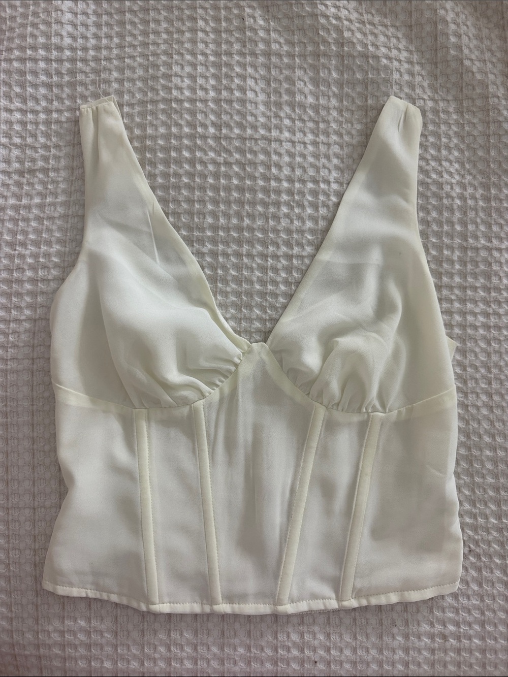 Ivory V-Neck Bustier Top